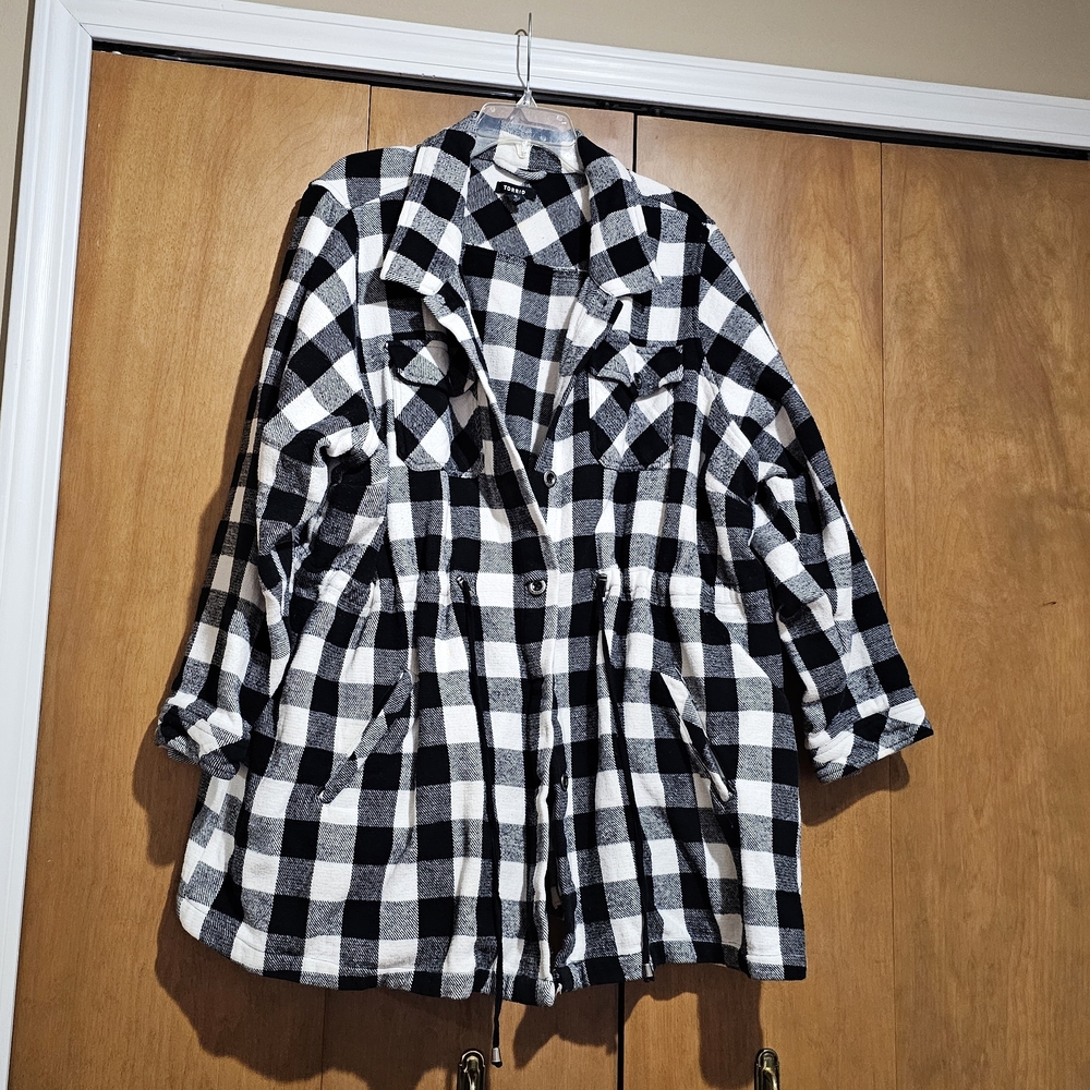 Torrid Black and White Checkered Jacket